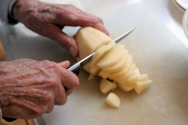 Step Nine - Cut Potatoes