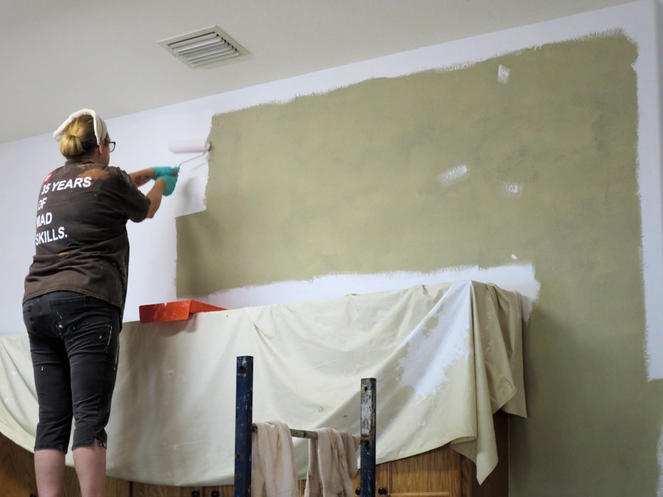 Painting Kitchen with the Roller  