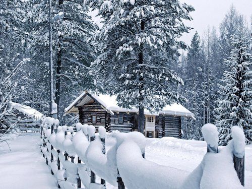 Log Cabin in the Snow - Scene 25