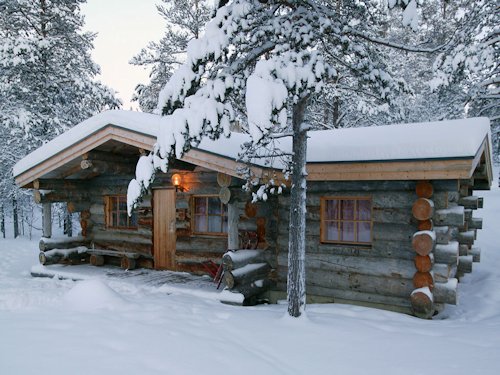 Log Cabin in the Snow - Scene 45