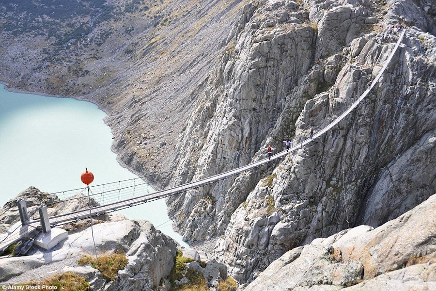 Trift Bridge in Switzerland  