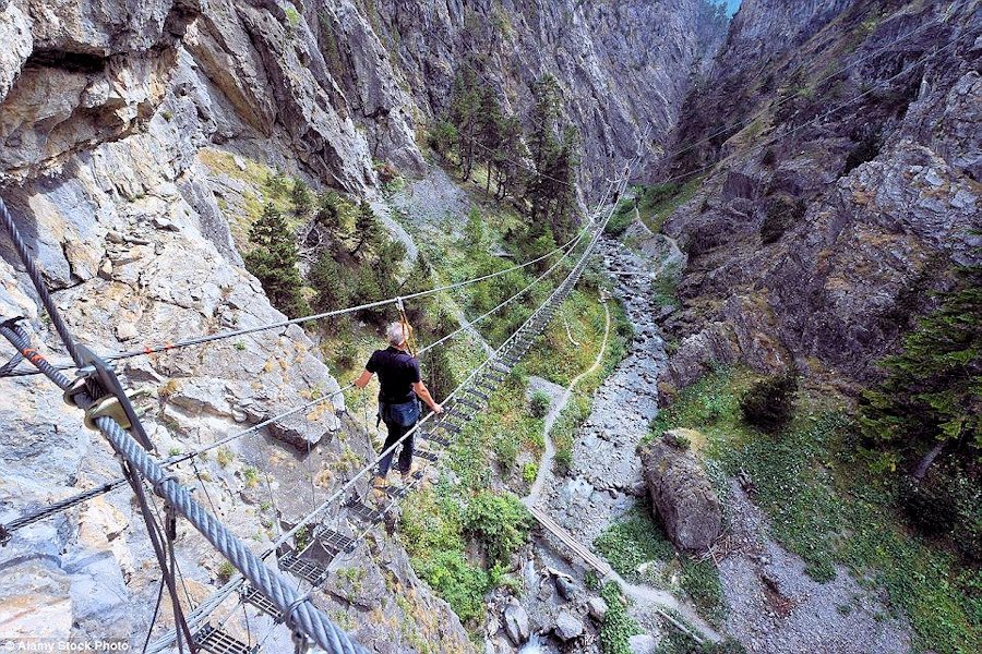 St. Gervasio gorges in Piedmont, Italy  