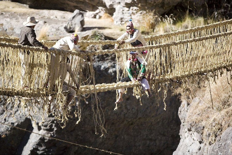 Qeswachaka Bridge in Peru  