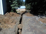 Trench down Driveway