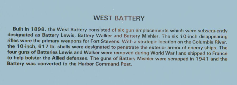  West Battery Information
