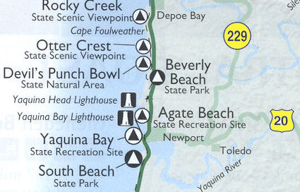 Map to Yaquina Head Natural Area