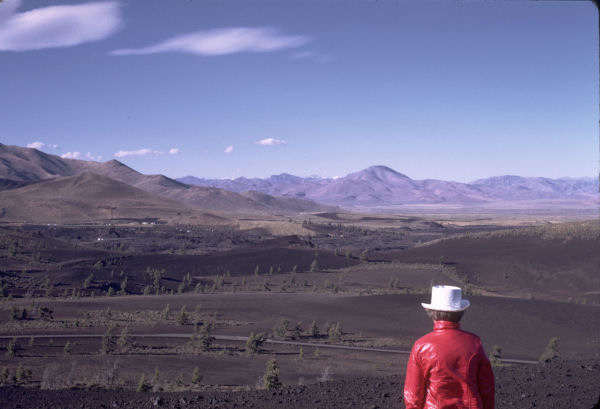 Bernice Surveys the Lava Fields