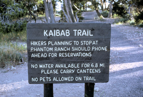 Kaibab Trail Sign
