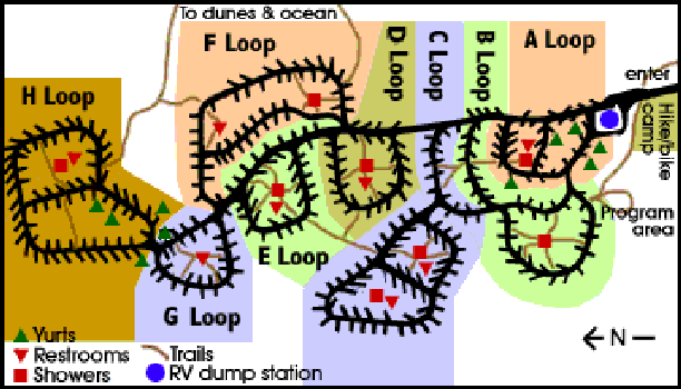 Honeyman State Park Campsite Map